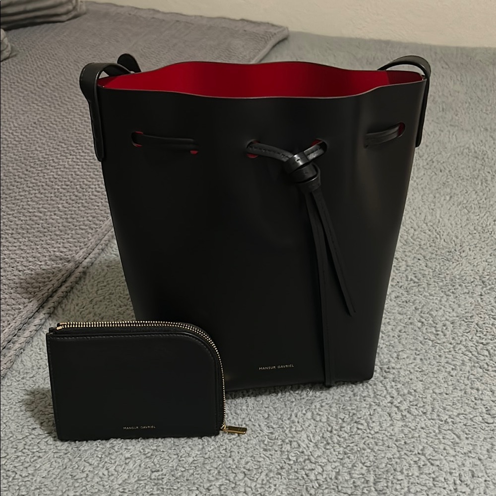 Mansur Gavriel mini bucket bag and wallet